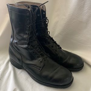 Vintage Army Military Full Leather Combat Boots Authentic 1976